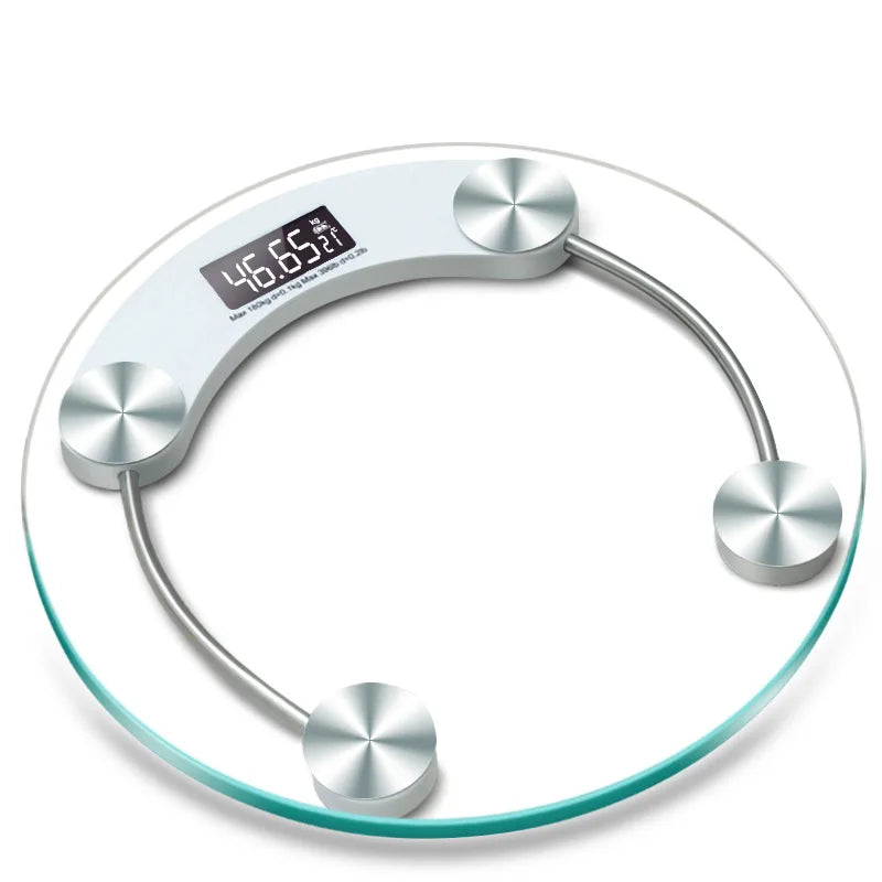 LCD Digital Bathroom Scale — Round High-Definition Body Weight Scale, 0.2-180KG Precision Electronic Floor Scale