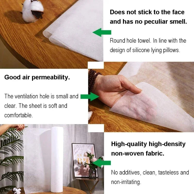 50pcs/roll Disposable Massage Table Sheets – Non-Woven SPA Bed Cover for Lash & Tattoo Salon Use