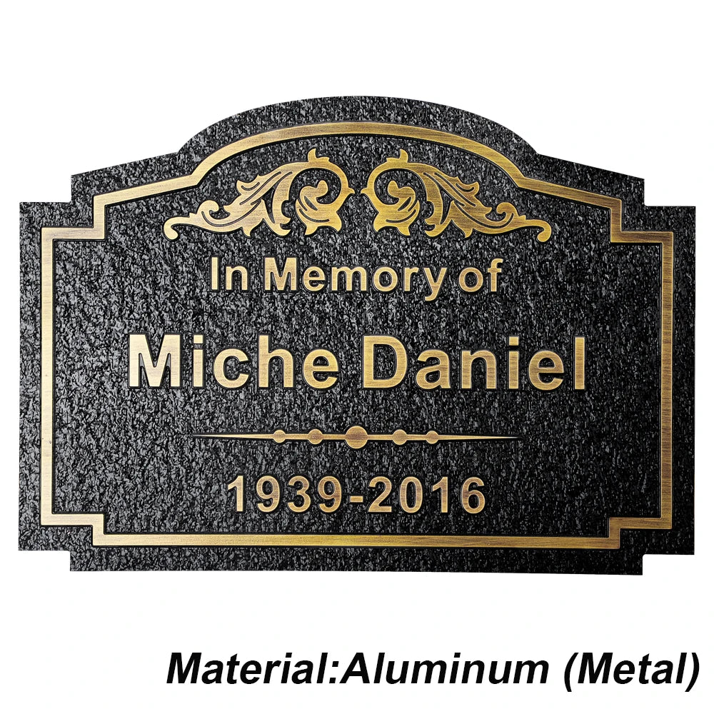 Personalized Memorial Plaque – Custom Engraved Grave Marker for Loved Ones or Pets (Dog & Cat), Remembrance Plaques