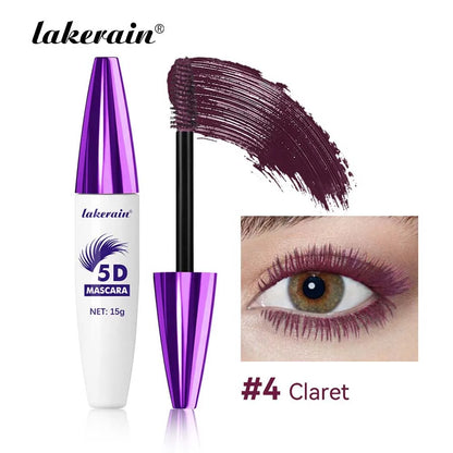 Red Wine Brown 5D Mascara — 3D Curling, Waterproof, Non-Smudge, Fast-Dry Eyelash Extension Makeup