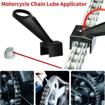 Motorcycle Chain Oiler Spray — Mess-Free Chain Wax & Cleaner Attachment, Chain Lube Tool for Motorcycles
