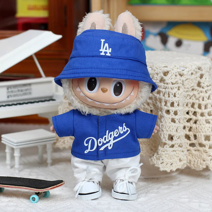 15/17cm Labubu Doll Clothing DIY Baseball Suit Accessories – V1 V2 Macaron Sitting Party Gift