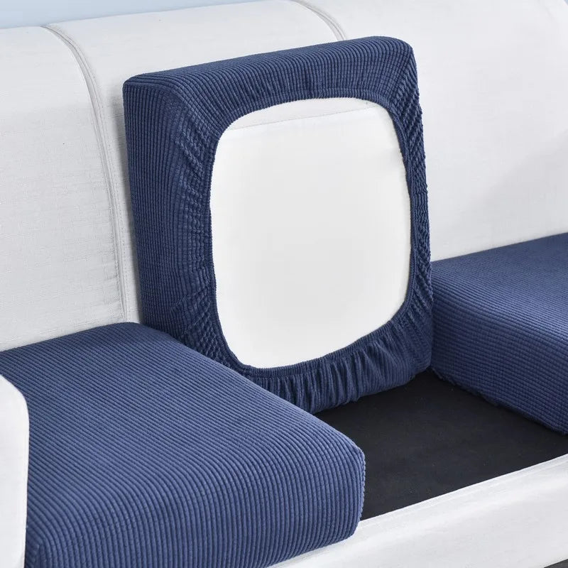 Polar Fleece Sofa Cushion Cover - Elastic Furniture Protector Slipcover for Living Room Sofa Chair Pet Kids Mat 10 Sizes