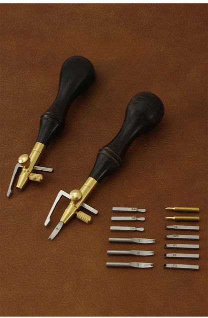 Adjustable Leather Grooving & Marking Tool – Multi-Function Cutter Head for DIY Leathercraft & Edge Carving