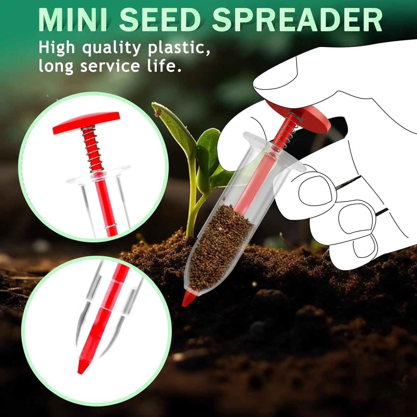 Mini Manual Seeder – Adjustable Handheld Gardening Tool for Planting Seeds, Flowers & Small Plants
