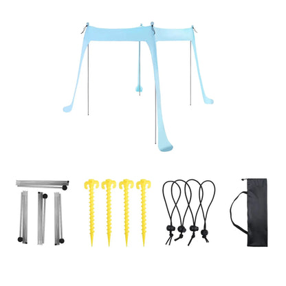 Family Beach Canopy – Large UPF50+ Sunshade Tent with Stability Poles for Beach, Camping, Parties & Picnics