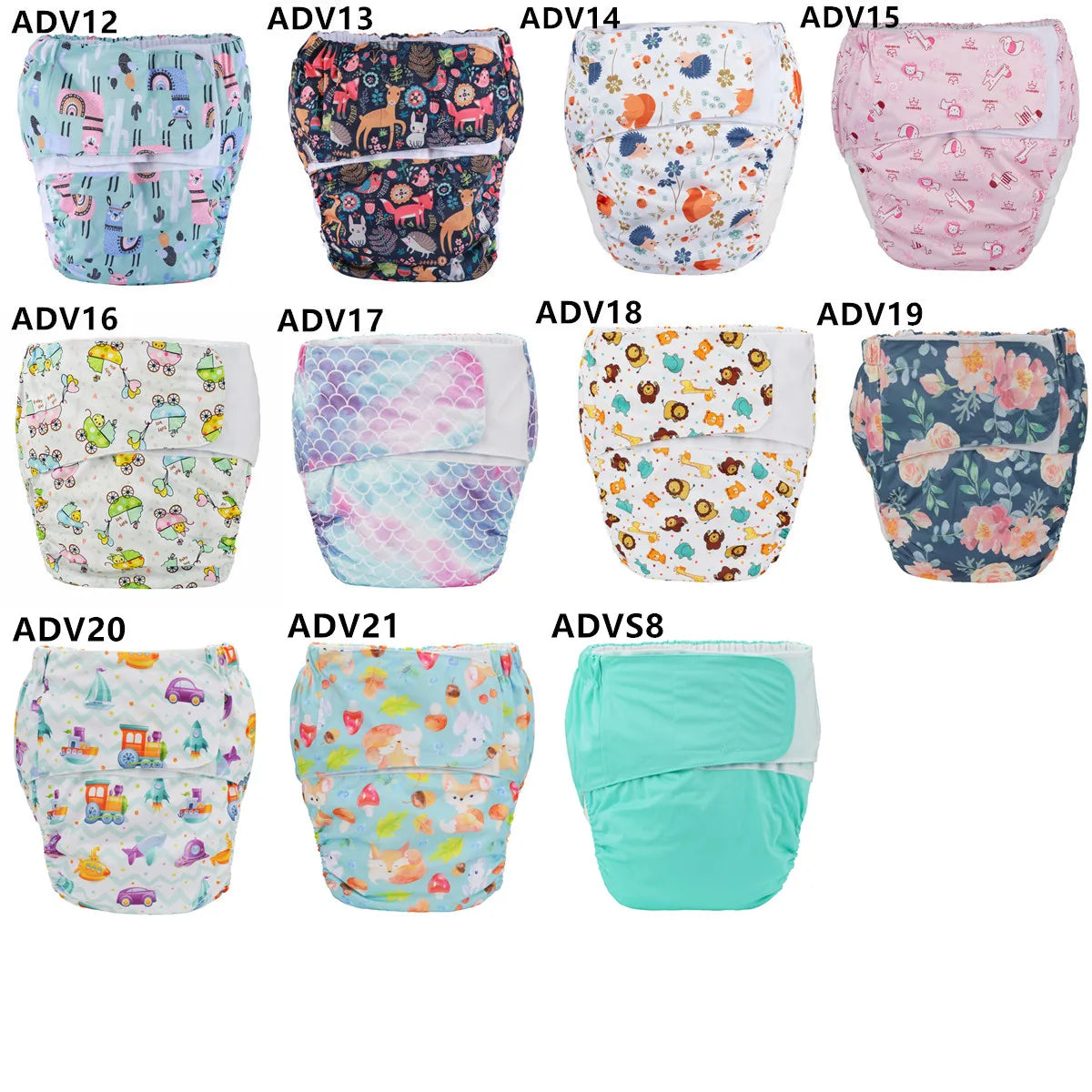 Sigzagor XL Adult Cloth Diaper – Reusable Pocket Nappy with Hook & Loop for Urinary Incontinence 68–128 cm Waist
