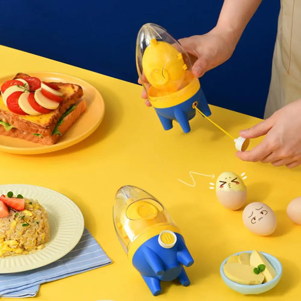 Rocket Manual Golden Egg Puller - Household Scrambler and Yolk Mixer, Albumen Blender for Unbroken Eggs, Kitchen Tool