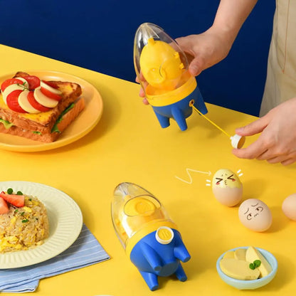 Rocket Manual Golden Egg Puller - Household Scrambler and Yolk Mixer, Albumen Blender for Unbroken Eggs, Kitchen Tool