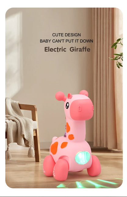 Giraffe Crawling Toy with Lights & Music – Educational Rope Toy for Toddlers, Early Learning Puzzle Toy