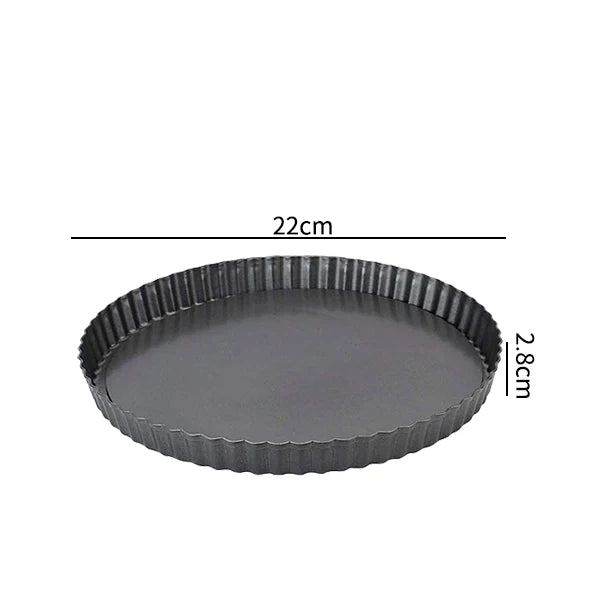 20–30cm Non-Stick Fluted Tart & Quiche Pan – Round Heavy-Duty Baking Mold with Removable Bottom for Pie, Pizza & Cake