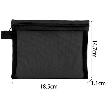 1/3pcs Mesh Clear Cosmetic Bags — Small & Large Black Makeup Travel Organizer Pouches for Toiletries & Lipstick Storage