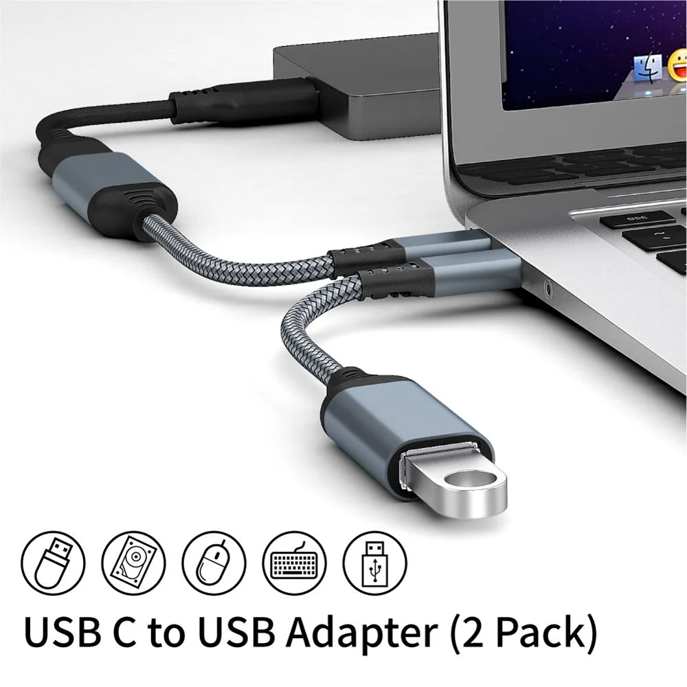 USB 3.0 OTG Adapter Cable - Type C to USB A Male-Female Extension Cable for Phones, Tablets, PCs & Car Devices