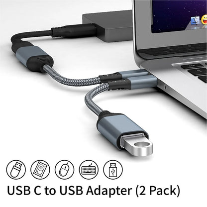 USB 3.0 OTG Adapter Cable - Type C to USB A Male-Female Extension Cable for Phones, Tablets, PCs & Car Devices