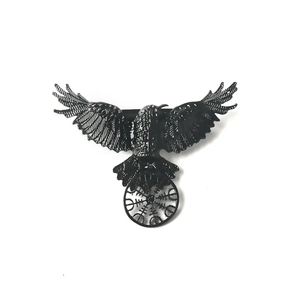 Gothic Crow Hair Clip - Vintage Raven Barrette for Women, Witch Viking Halloween Cosplay Accessory