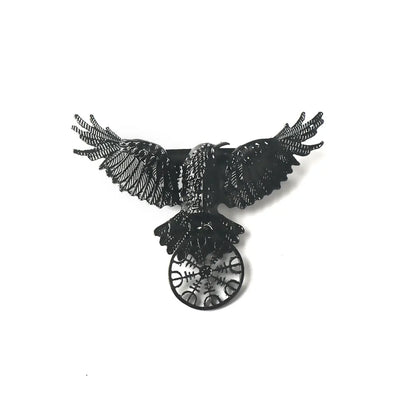 Gothic Crow Hair Clip - Vintage Raven Barrette for Women, Witch Viking Halloween Cosplay Accessory