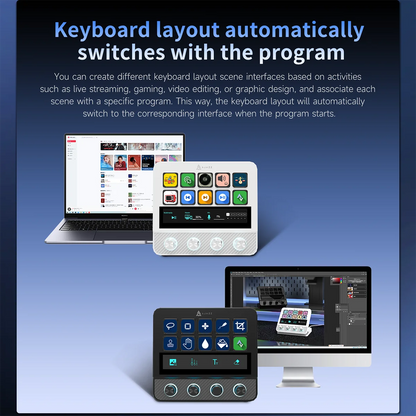 Ajazz AKP05 Pro Touch Bar Keyboard – Dynamic Backlit Keys, Vibration Feedback, Multi-Functional Desktop Assistant
