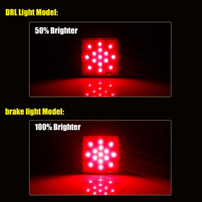 2-Inch Trailer Hitch Receiver Cover with 15 LED Brake Lights - 4-Pin Car Signal, Warning & Strobe Light Accessory