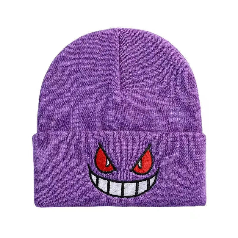 Anime Embroidered Knitted Cap - Unisex Cartoon Hat for Adults & Kids, Halloween Cosplay & Christmas Gift
