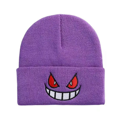 Anime Embroidered Knitted Cap - Unisex Cartoon Hat for Adults & Kids, Halloween Cosplay & Christmas Gift