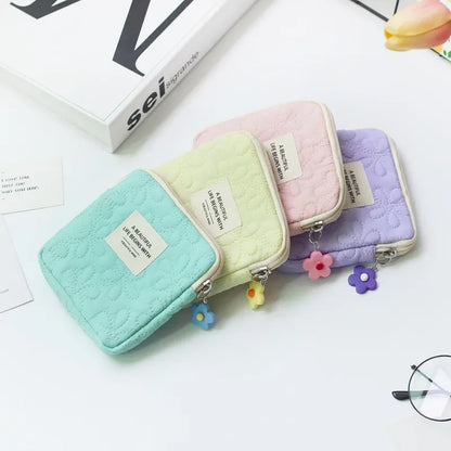 Women's Fashion Mini Cosmetic Bag - Travel-Sized Sanitary Napkin, Makeup, Coin, and Card Organizer Pouch