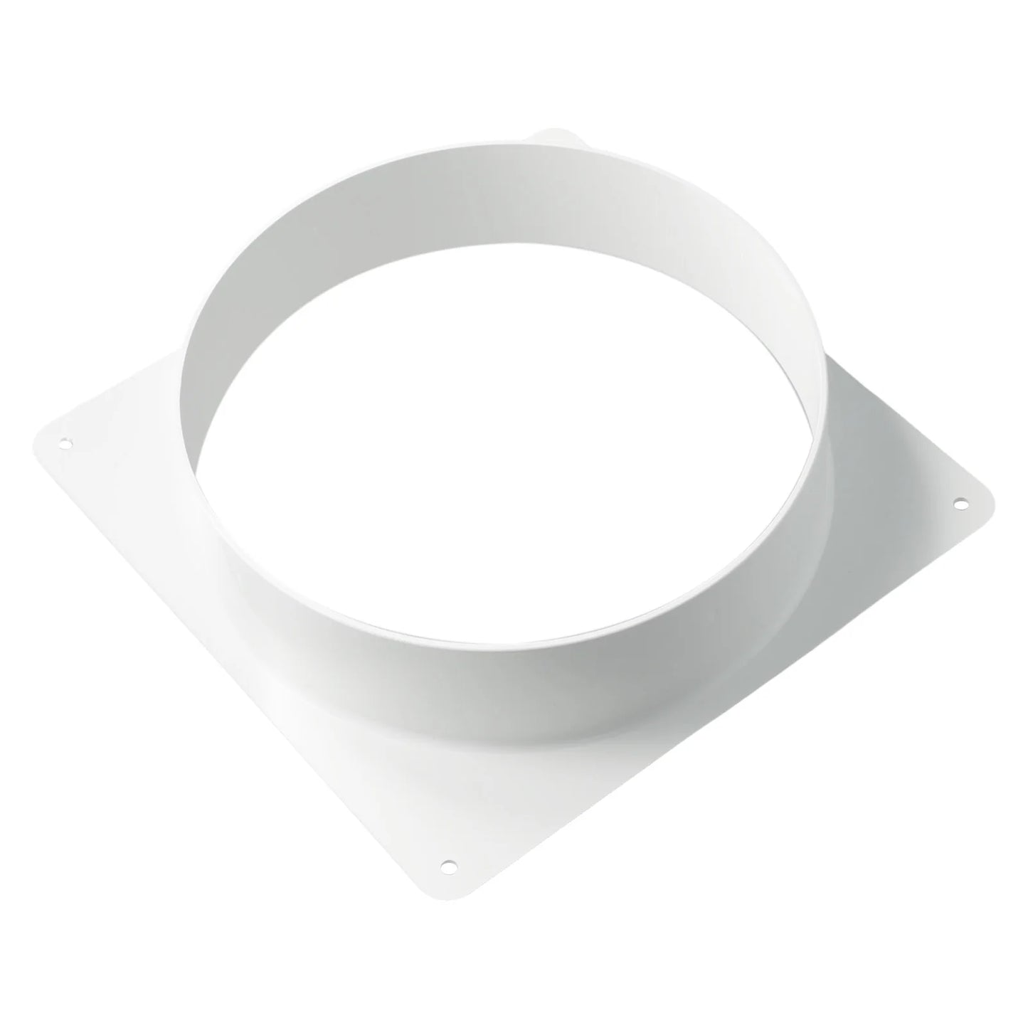 White Air Vent Duct Connector Flange – Straight Square Bottom Pipe for Easy Ventilation Duct Installation