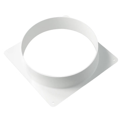 White Air Vent Duct Connector Flange – Straight Square Bottom Pipe for Easy Ventilation Duct Installation