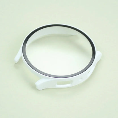 Samsung Galaxy Watch Tempered Glass Screen Protector Case - Full Bumper PC Cover for Galaxy Watch 7/6/5/4/FE 40mm & 44mm