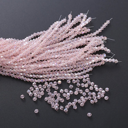 3/4mm Crystal Bicone Glass Beads - White Loose Faceted Beads for DIY Bracelets, Earrings & Jewelry Making