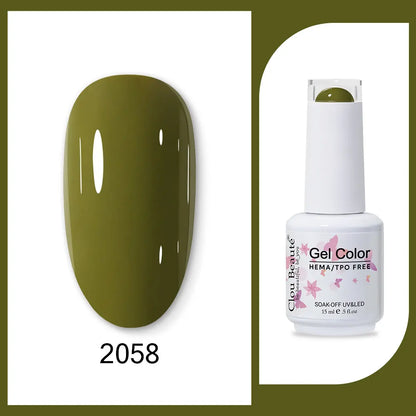 Clou Beaute 15ml Gel Nail Polish Set – Red Black White Green Neon UV Soak-Off Semi-Permanent Nail Varnish Base & Velvet Top Coat