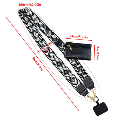 Adjustable Crossbody Mobile Phone Lanyard Strap – Anti-Lost Cell Phone Case Pendant with Zippered Wallet, Card Gasket & Coin Purse