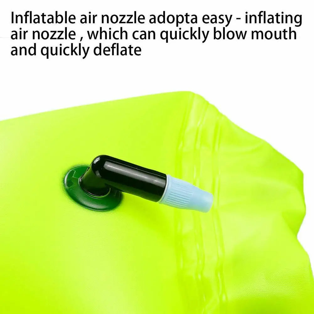 Inflatable Swimming Buoy Tow Float – Double Air Bag with Waist Belt, Dry Bag for Water Sports & Swimming Storage