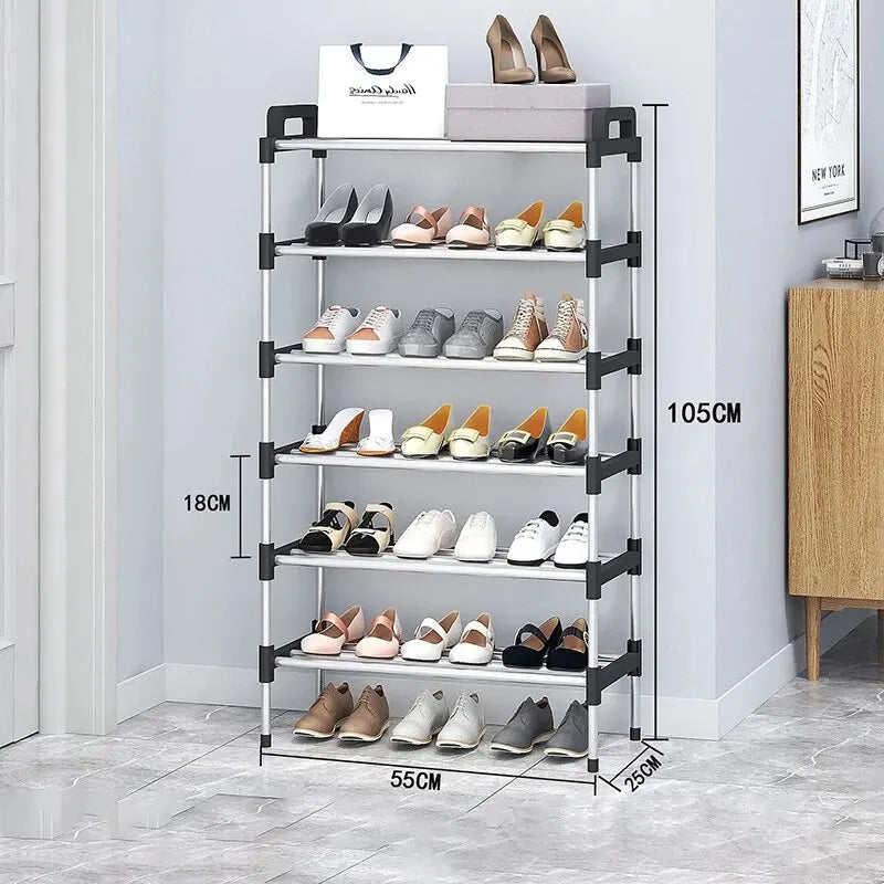 Multi Layer Shoe Rack - 3-7 Tier Dustproof Space Saving Storage Cabinet for Entryway & Home Shoe Organization