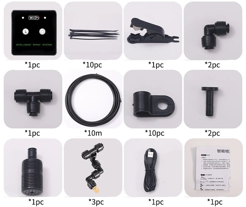 WiFi Automatic Rainforest Mist Sprayer System Kit – Smart Irrigation Timer Humidifier for Reptile Terrarium & Plant Care