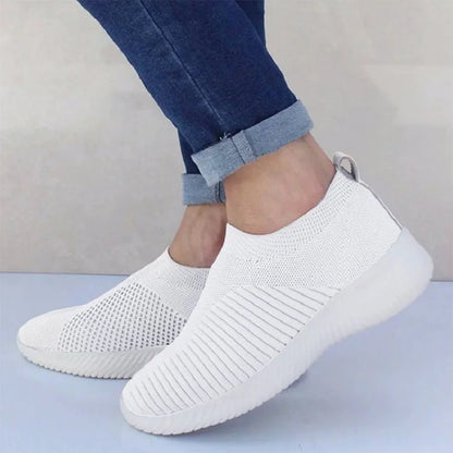 Women’s Fashion Sneakers — Casual Walking Flat Platform Sock-Style Chunky Slip-On Shoes