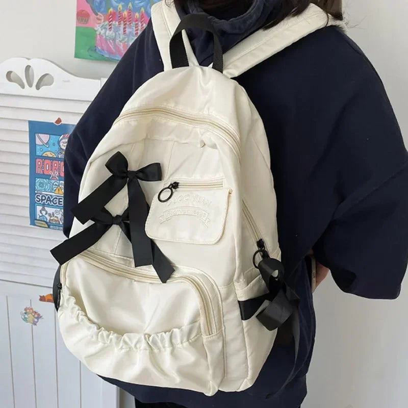 Fashion Canvas Backpack for Women - Anti-Theft Shoulder Bag - New School Bag for Teen Girls
