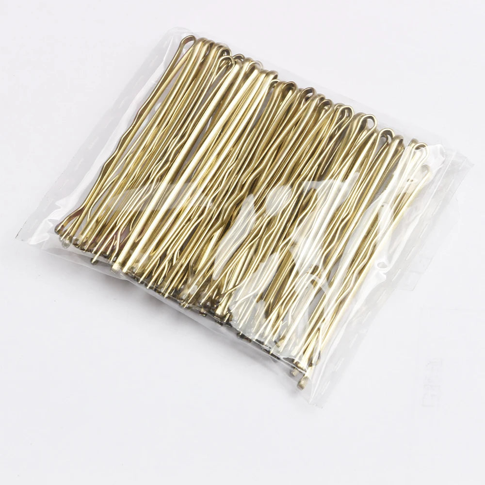 50Pcs Bobby Pin Hair Clips - Solid Grip Styling Pins for Women Girls Curly & Wavy Hairstyles