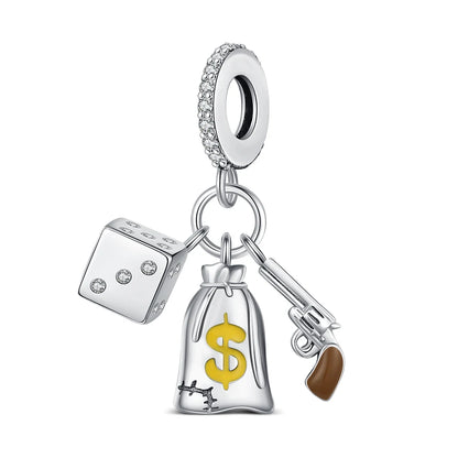 925 Sterling Silver Robot & Sea Turtle Charms Pendant — Moon Bead Bracelet Accessory, DIY Fashion Jewelry Gift for Women
