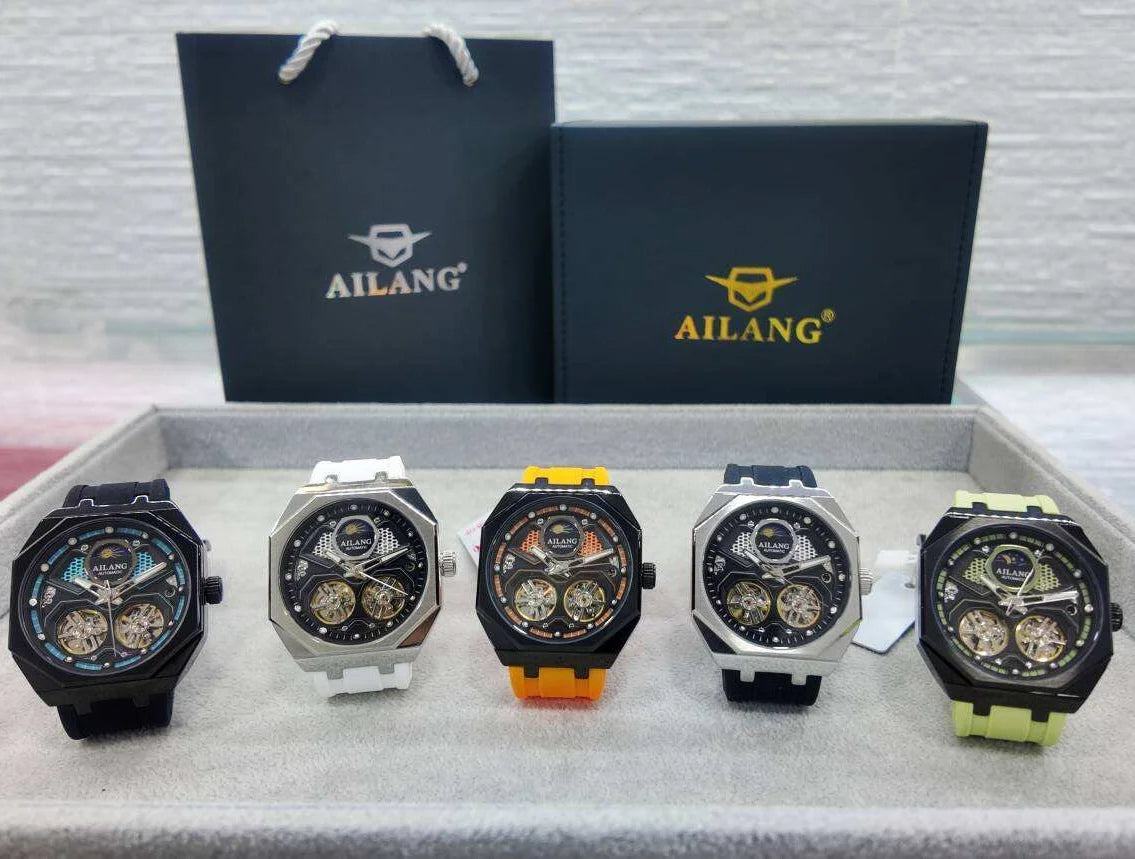 AILANG Double Tourbillon Mechanical Watch - Automatic Waterproof Luxury Timepiece 8839