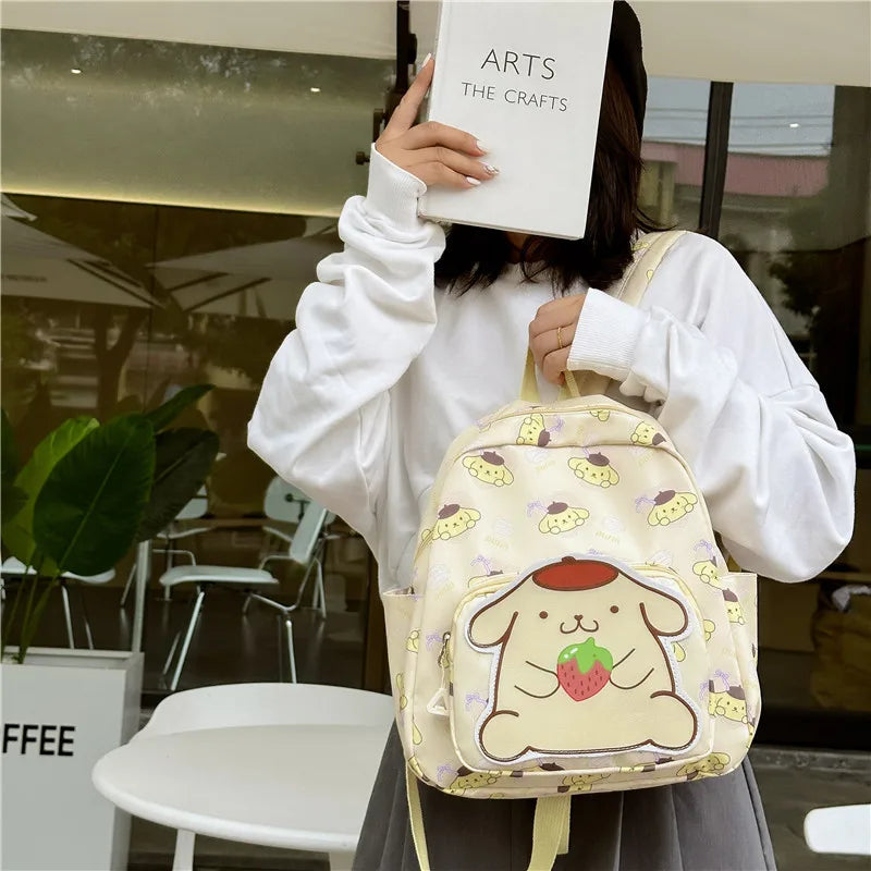 Anime Cartoon Kuromi, Melody & Cinnamoroll Backpack – Kawaii Canvas Schoolbag for Boys & Girls, Hello Kitty Fashion Kids Backpack