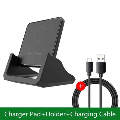 Fast Wireless Charging Pad and Holder – Charging Dock for iPhone 17–11 Series, Samsung Galaxy, and Xiaomi Devices