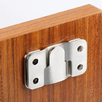 1-10 Set Stainless Steel Picture Frame Hooks | Wall Hanger Flush Mount Hanging Bracket Connector for Furniture