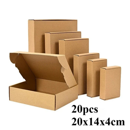 20/10PCS Corrugated Box Mailers – Brown Kraft Cardboard Shipping Boxes for Durable Packaging & Mailing