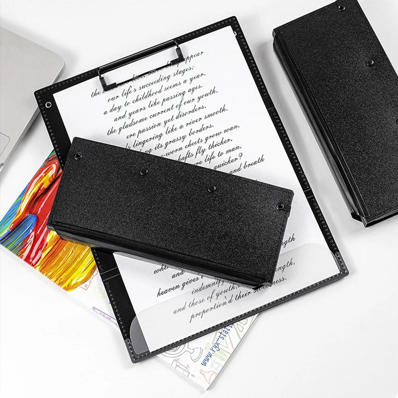 Nurse Folding Clipboard – Portable Black 9.48in Clipboard for Doctors, Nurses & Nursing Students, Office Supplies