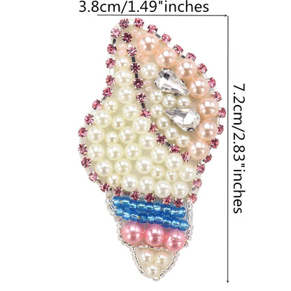 3D Handmade Ocean Animal Patches - Beaded Seahorse Crab Starfish DIY Sewing Accessories & Craft Ornaments