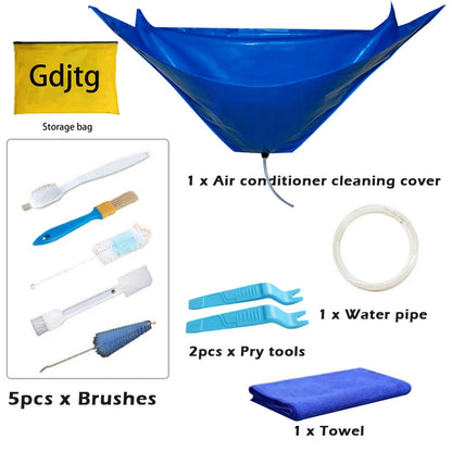 15-Piece Air Conditioner Cleaning Kit — Waterproof Dust Cover & Cleaning Tools, 118cm Protective Bag for AC Maintenance