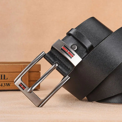 2024 Men’s Genuine Leather Belt – High-Quality Cowskin Casual & Business Buckle Waistband