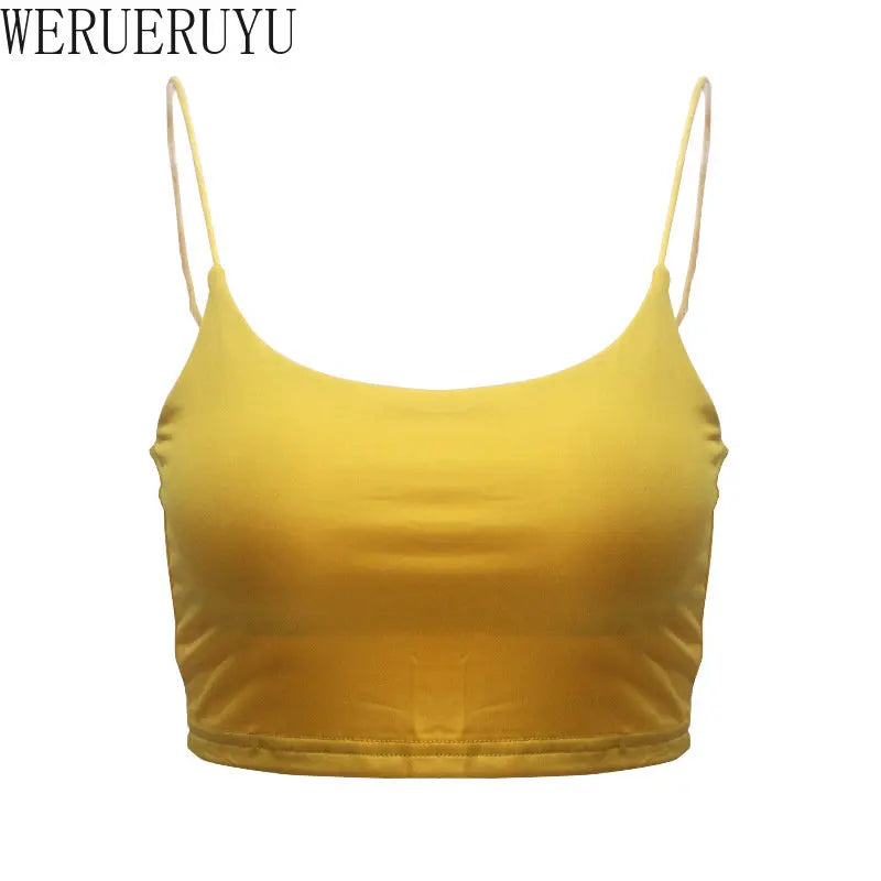 Sexy Sleeveless Corset Crop Top for Women – Y2K Streetwear Tank in White, Black, Yellow & Red
