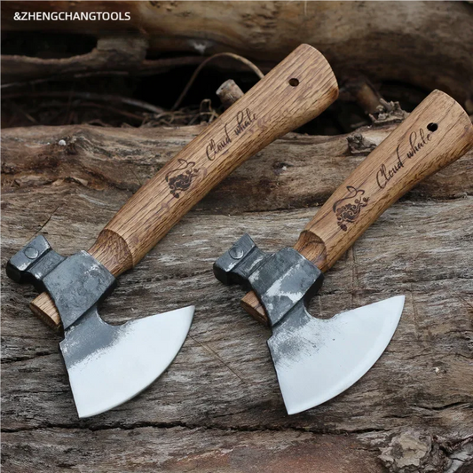 Handmade Forged Multifunctional Camping Axe – Small Outdoor Axe for Wood, Tree, and Bone Chopping