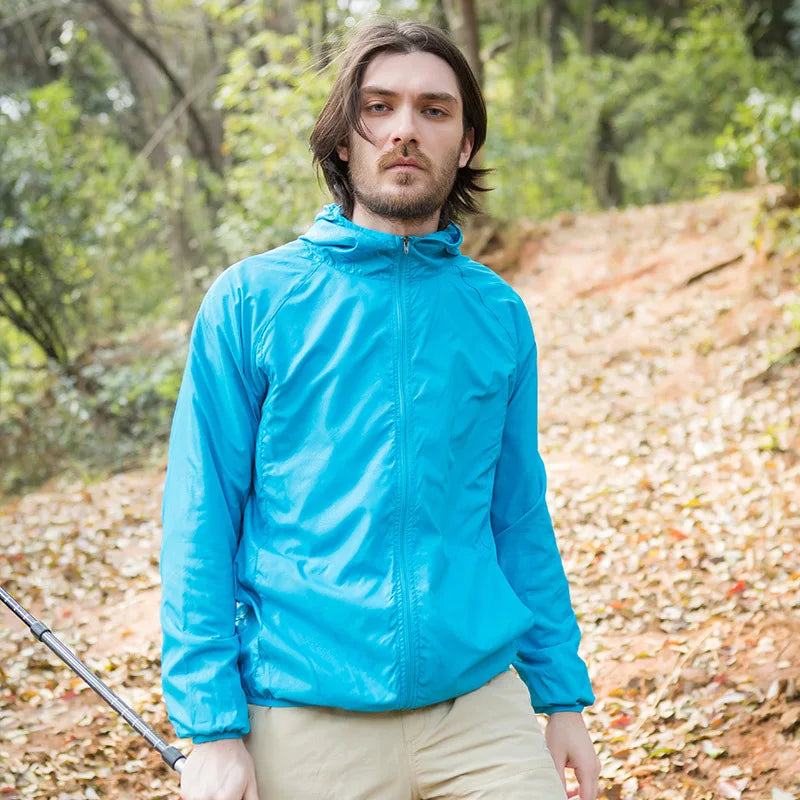 Unisex Waterproof Camping Jacket — Men & Women Windbreaker, Raincoat for Hiking, Climbing, and Sun Protection